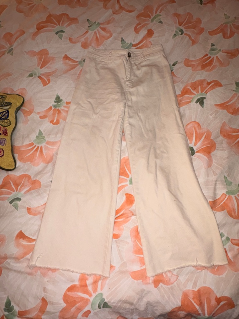 Dex Cream High-Rise Flared Pants